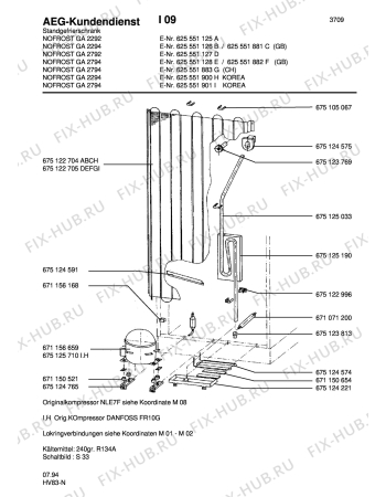 Взрыв-схема холодильника Aeg ARC2794GA - Схема узла Freezer cooling system